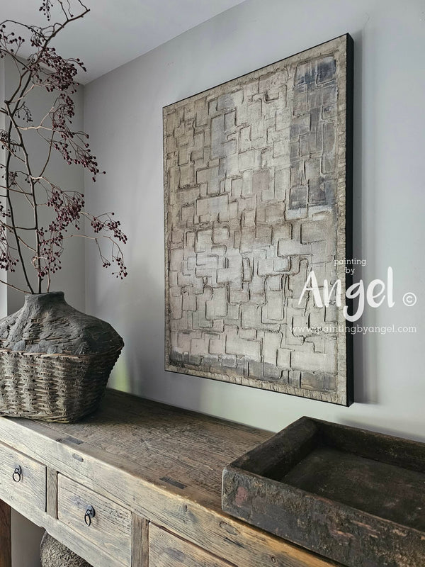 Abstract landelijk schilderij pastel