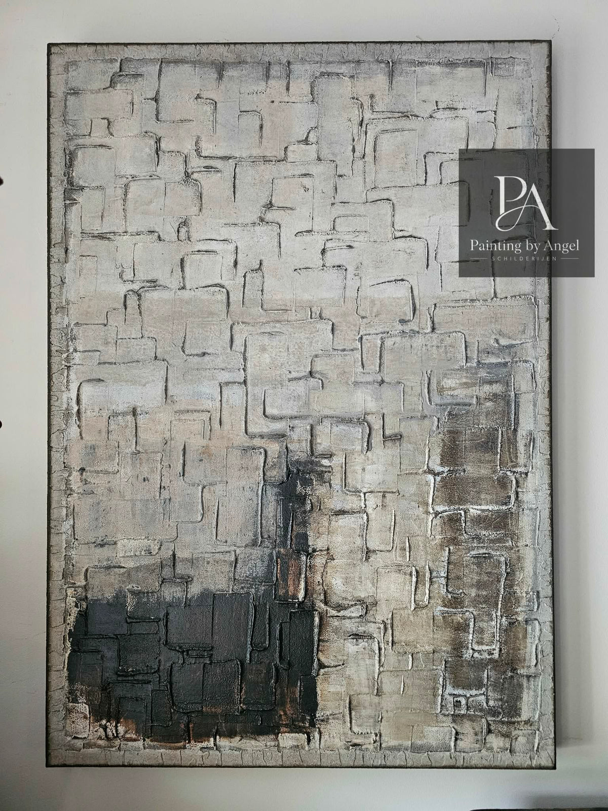 Abstract textuur schilderij naturel A