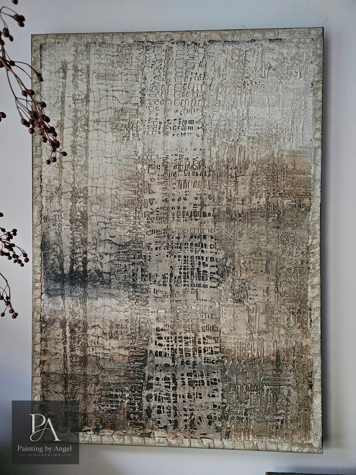 Dipinto astratto con texture, unico, 70x100