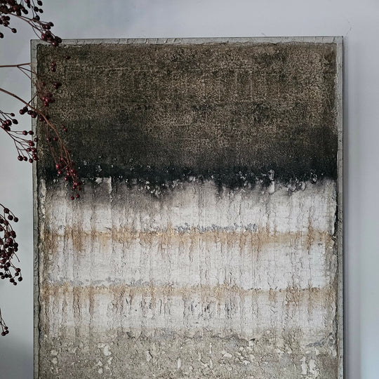 Peinture abstraite rustique et accidentée