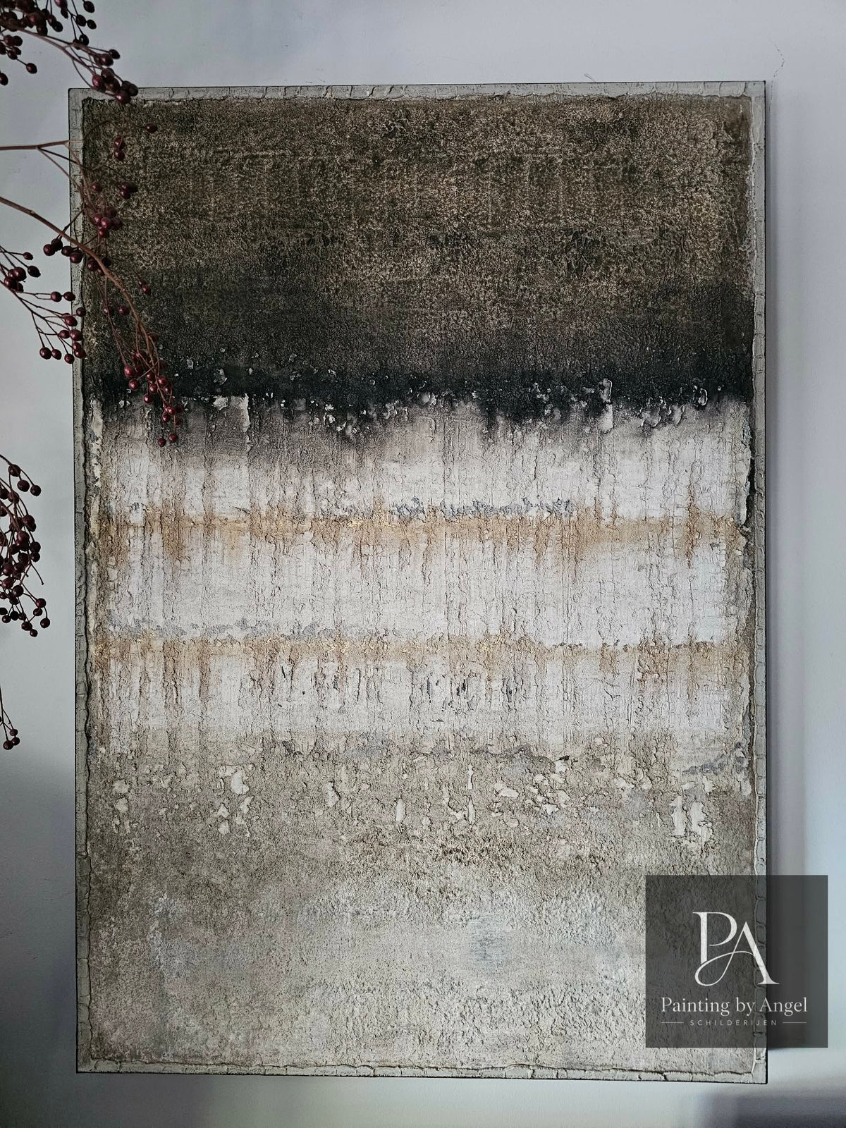 Abstract stoer landelijk schilderij