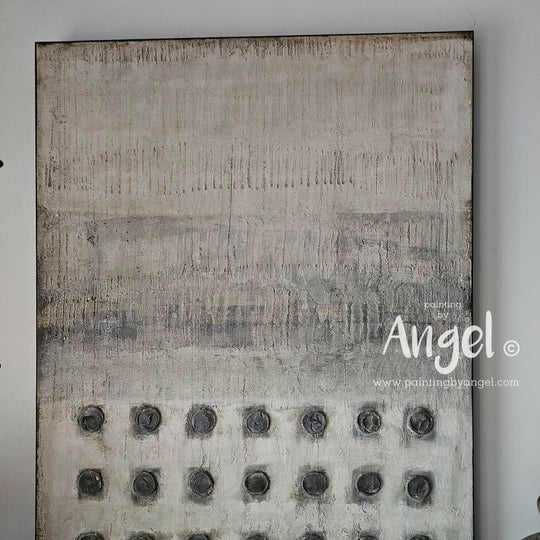 Stoer sober abstract landelijk schilderij