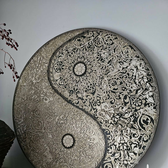 Vintage yin-yang muurcirkel