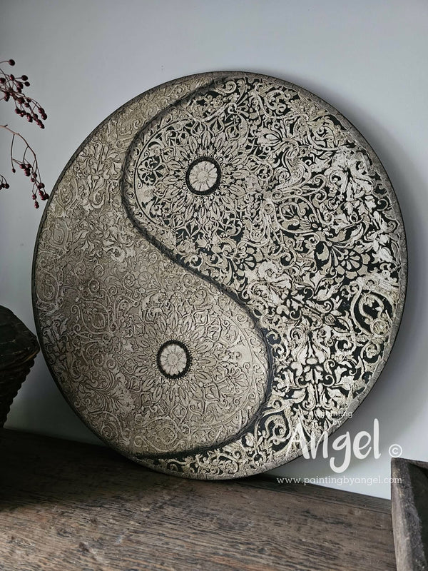 Vintage yin-yang muurcirkel