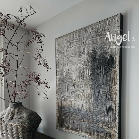 Landelijk stoer textuur schilderij A