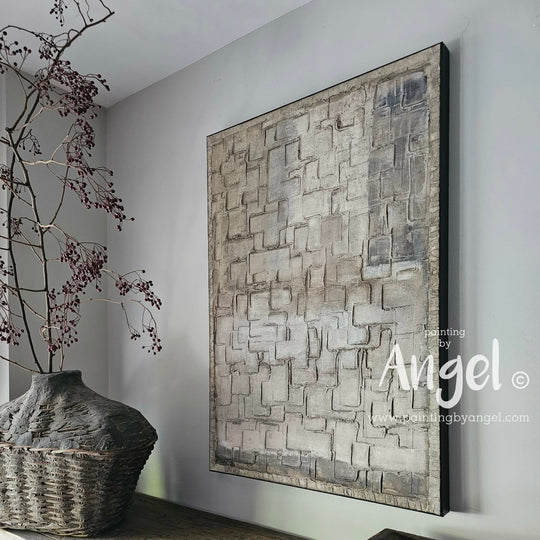 Abstract landelijk schilderij pastel