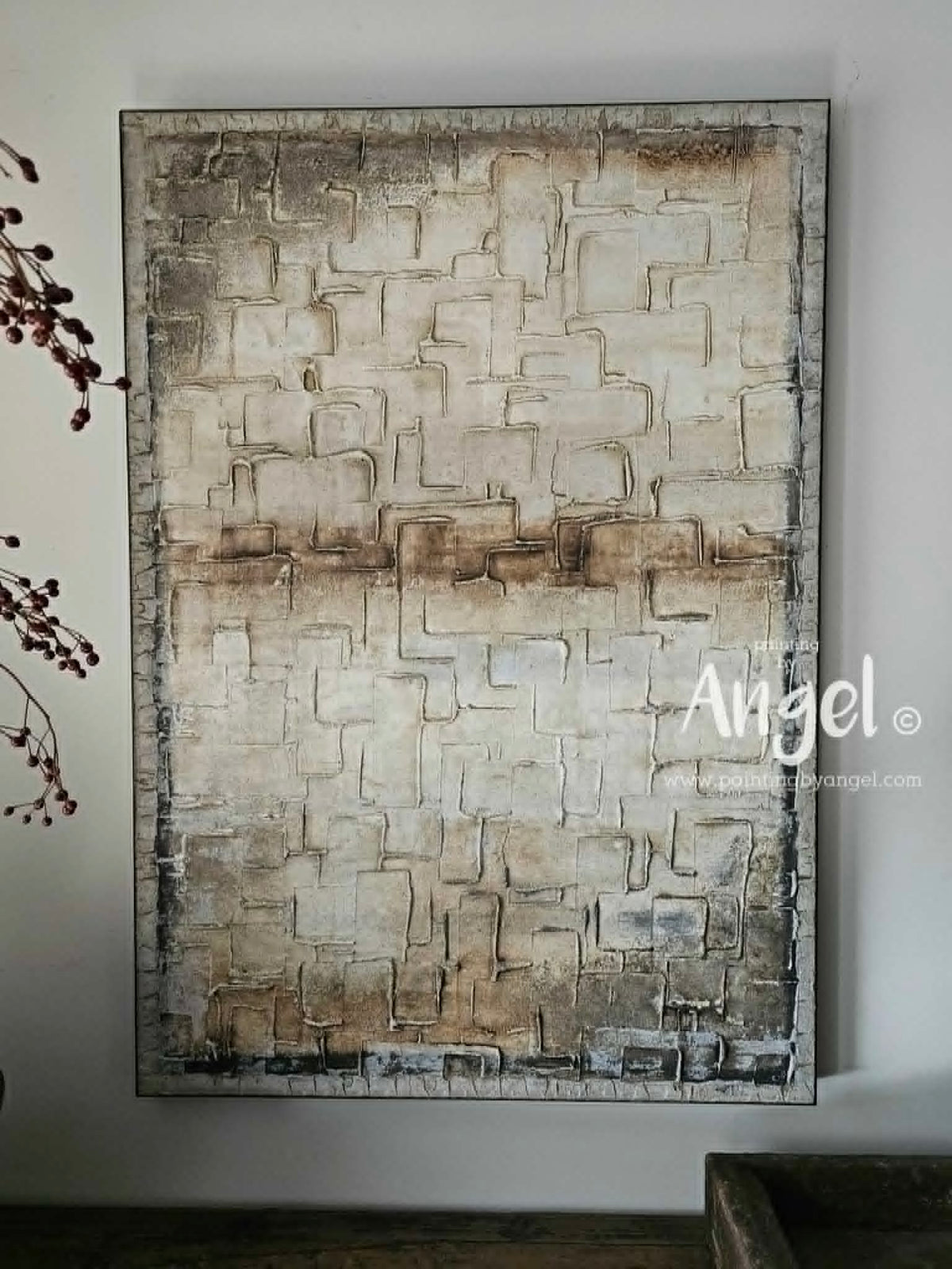 Abstract textuur schilderij naturel