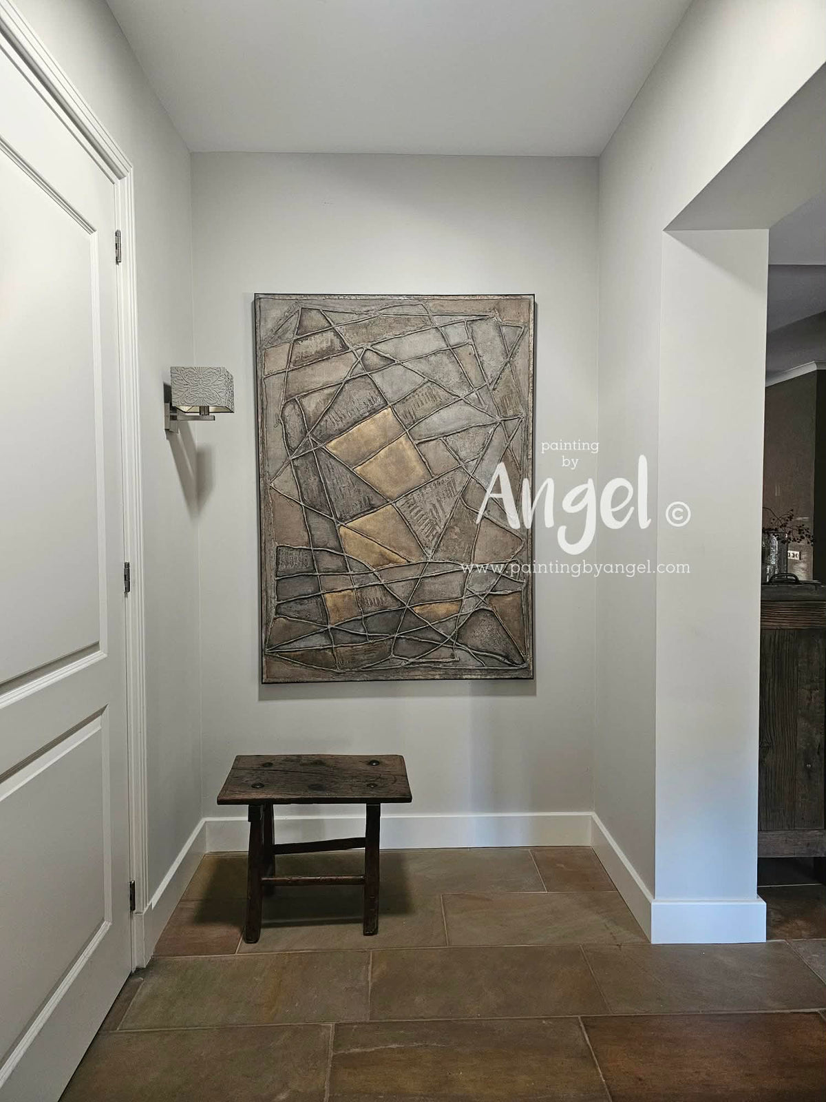 Abstract 3D kabel textuur schilderij