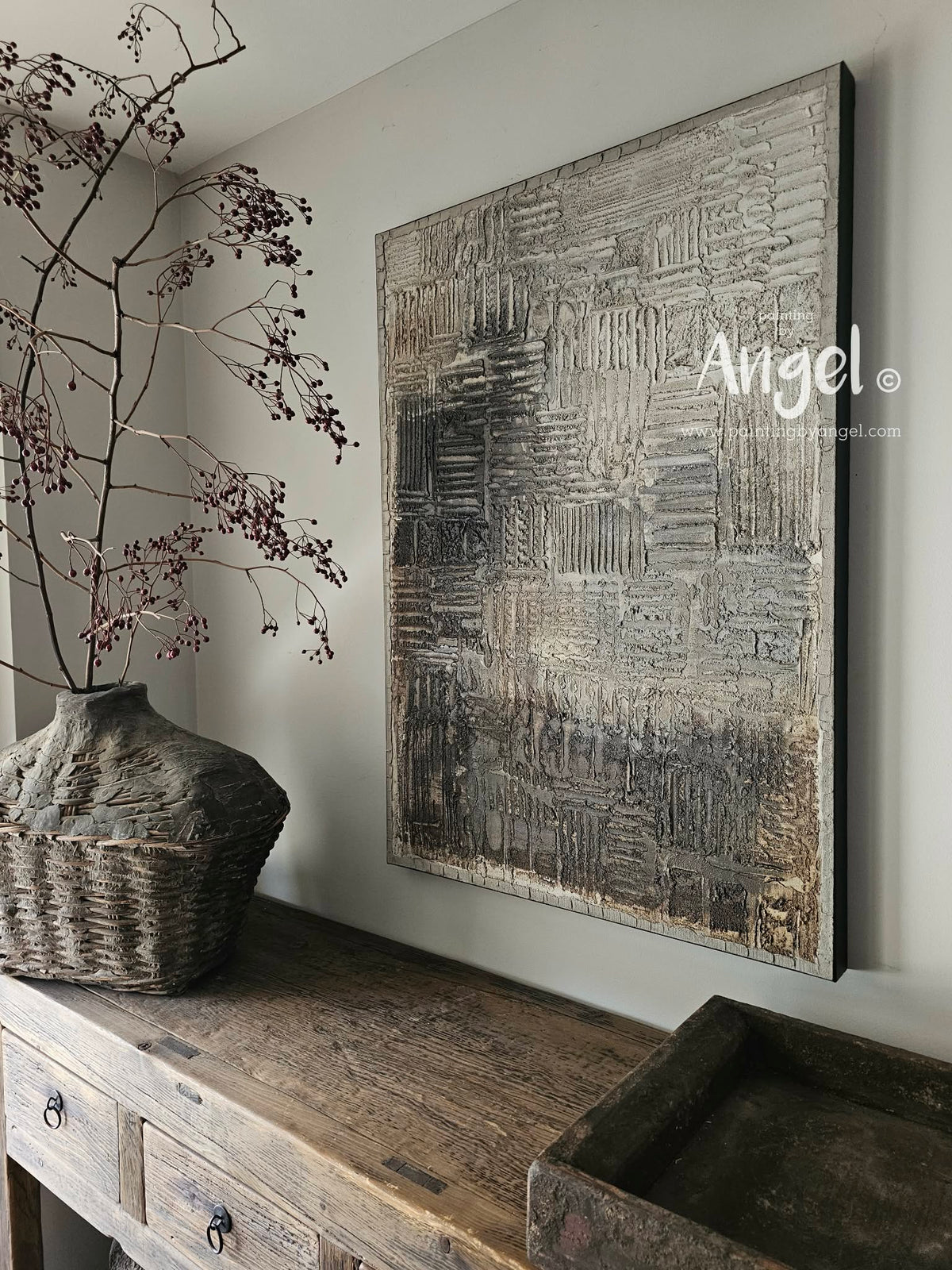 Landelijk stoer textuur schilderij B