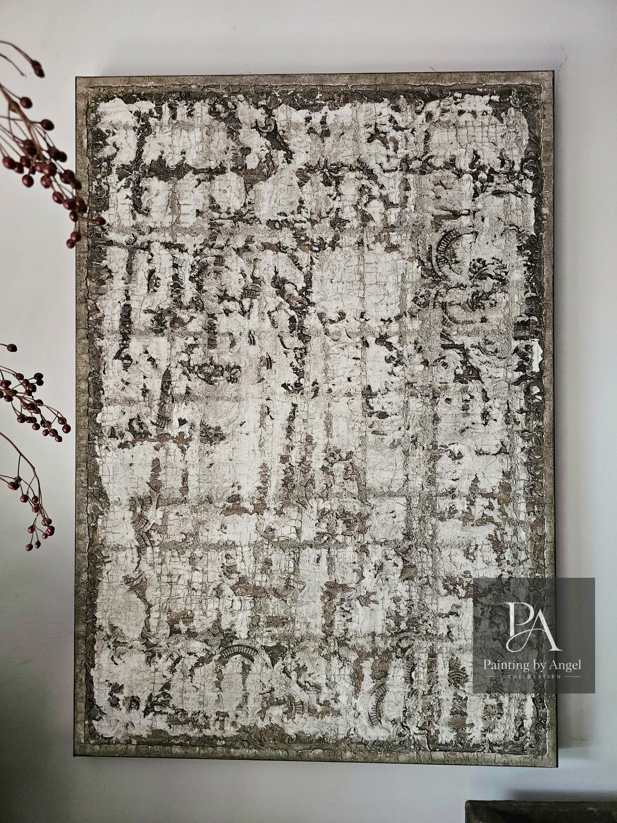 Landelijk textuur schilderij white