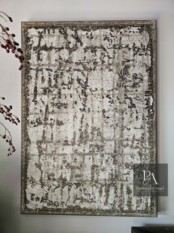 Landelijk textuur schilderij white